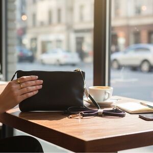 Black Leather Crossbody Bag